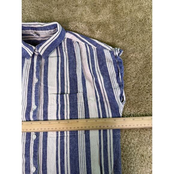 Old Navy Womens Blue/White Striped Mini Dress Linen Blend Sz Small Vacation E132 - Picture 8 of 10